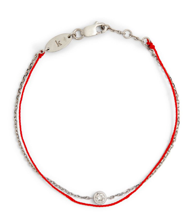 Redline White Gold And Diamond Pure Duo Bracelet In Red