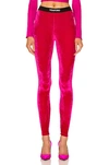 Tom Ford Stretch Velvet Signature Leggings In Raspberry
