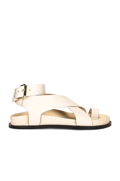 A.emery ‘jalen' Thick Strap Toe Ring Criss Cross Leather Sandals In Nougat