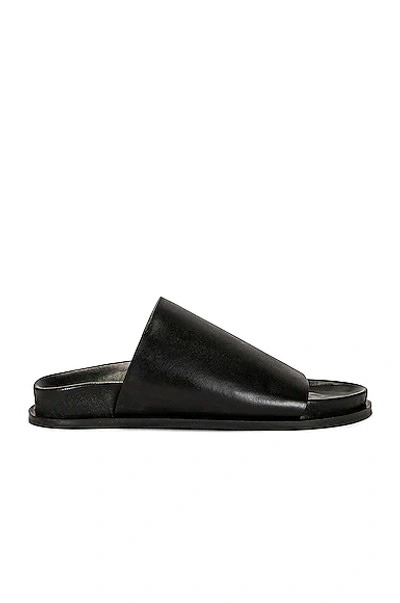 A.emery Luca Leather Slides In Black