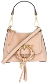 See By Chloé See By Chloe Joan Mini Leather & Suede Hobo In Powder Pink/gold
