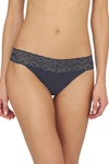 Natori Bliss Perfection V-kini Briefs (one Size) In Ash Navy/anchor
