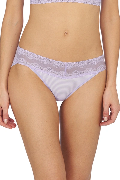 Natori Bliss Perfection Soft & Stretchy V-kini Panty Underwear In Mascarpone Stripe Print
