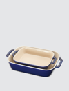 Staub 2-piece Rectangular Baking Dish Set In Dark Blue