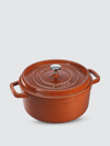 Staub 7-qt Round Cocotte In Burnt Orange