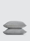 Sijo Luxe Weave Linen Pillowcase Set In Grey