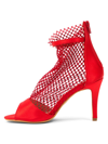 Chic By Lady Couture Women's Ariana Mesh & Satin Sandals In Red