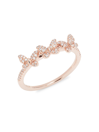 Saks Fifth Avenue Women's 14k Rose Gold & 0.15 Tcw Diamond Ring