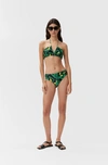 Ganni Banana Print Mid-rise Bikini Bottoms In Banana Tree Black