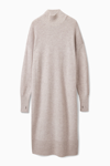 Cos Longline Knitted Dress In Beige