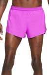 Nike Aeroswift Recycled Polyester Running Shorts In Vivid Purple/bright Crimson