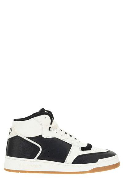 Saint Laurent Sl/80 Sneakers In Off White/black