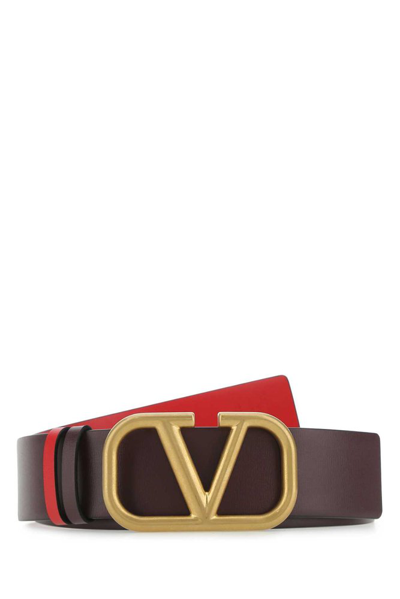 Valentino Garavani Reversible Vlogo Buckle Belt In Purple