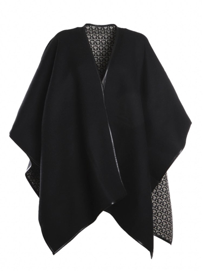 FERRAGAMO FERRAGAMO GANCINI REVERSIBLE KNITTED CAPE