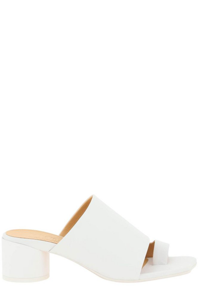 Mm6 Maison Margiela Thong Mules With Cylinder Heel In White