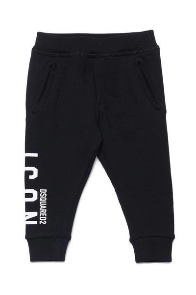Dsquared2 Kids Icon Logo Printed Track Trousers In Black