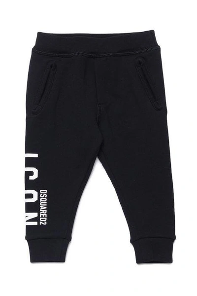 Dsquared2 Kids Icon Logo Printed Track Pants In Black