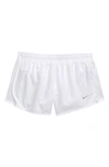 Nike Kids' Big Girls Dri-fit Dry Tempo Running Shorts In White