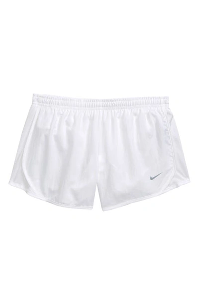 Nike Kids' Big Girls Dri-fit Dry Tempo Running Shorts In White/white/white