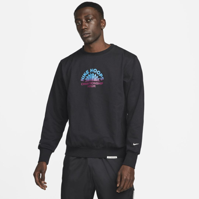 Nike Standard Issue Cotton Blend Crewneck Graphic Sweatshirt In Black