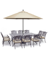 AGIO CHATEAU OUTDOOR ALUMINUM 11-PC. DINING SET (84" X 60" DINING TABLE & 10 DINING CHAIRS) WITH OUTDOOR 