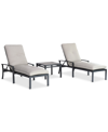 AGIO CLOSEOUT! MARLOUGH II OUTDOOR ALUMINUM 3-PC. CHAISE SET (2 CHAISE LOUNGES AND 1 END TABLE), CREATED 