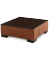 Macy's Closeout! Darrium 36" Leather Ottoman, Created For  In Frost White