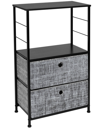 Sorbus End Table With 2-drawers In Gray/black