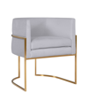 Tov Furniture Giselle Velvet Dining Chair With Silver Tone Legs In Grey