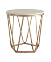 SOUTHERN ENTERPRISES LUNIA FAUX STONE ROUND COFFEE TABLE