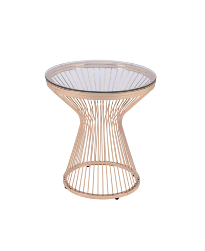 Picket House Furnishings Poppy Round End Table In Gold