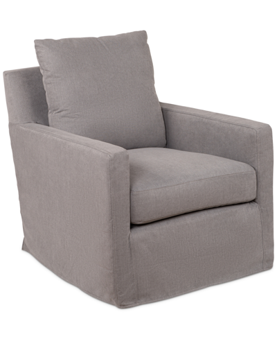 Furniture Brenalee Fabric Swivel Glider Slipcover In Peyton Slate Grey