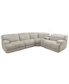 FURNITURE SEBASTON 5-PC. FABRIC SECTIONAL WITH 3 POWER MOTION RECLINERS AND 1 USB CONSOLE, CREATED FOR MACY'S