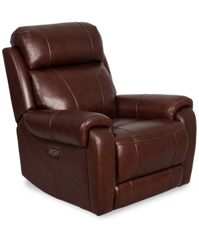 Furniture Orlyn Leather Power Recliner, Created For Macy's In Livorno Chocolate