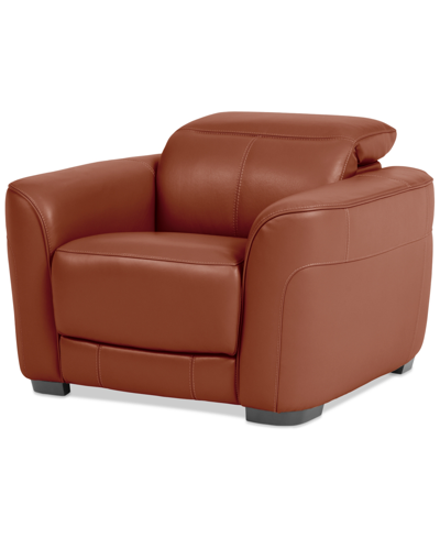 Macy's Lexanna Leather Recliner, Created For  In Warm Brown