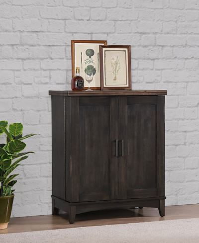 Furniture Peighton Spirit Cabinet In Rubbed Black And Washed Brown