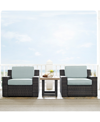 CROSLEY BEAUFORT 3 PIECE OUTDOOR WICKER SEATING SET WITH MIST CUSHION