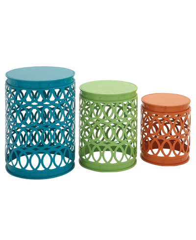 Rosemary Lane Coastal Accent Table, Set Of 3 In Multi