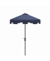 Safavieh Zimmerman 7.5 Ft Square Market Umbrella In Navy/white