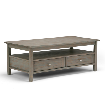 Simpli Home Burbank Coffee Table In Grey