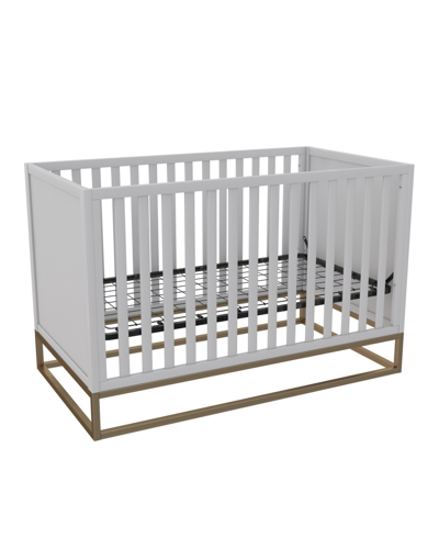 Little Seeds Haven 3-in-1 Convertible Wood Crib With Metal Base In Dove Gray