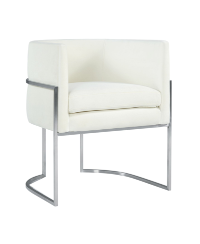 Tov Furniture Giselle Dining Chair - Silver Frame In White