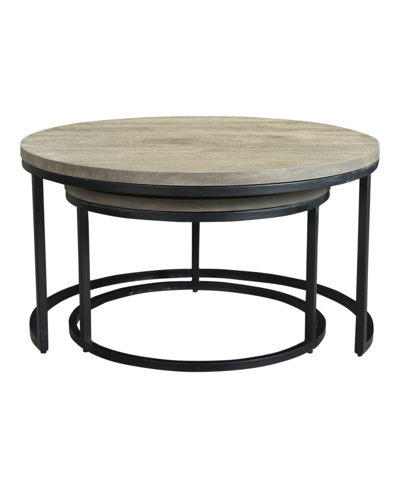 Moe's Home Collection Drey Round Nesting Coffee Tables Set Of Two In Gray
