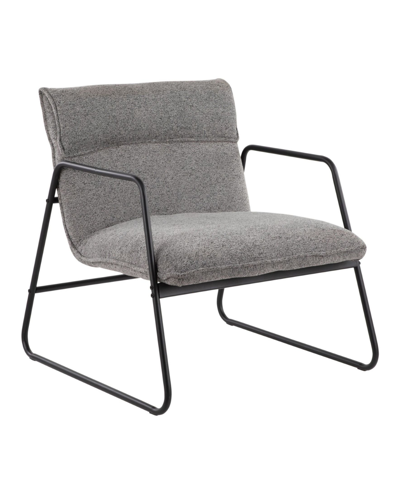 Lumisource Casper Industrial Arm Chair In Black Steel/gray Noise Fabric