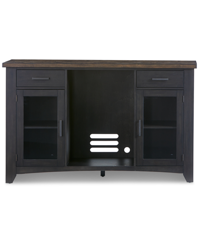 Furniture Peighton Back Bar In Rubbed Black And Washed Brown
