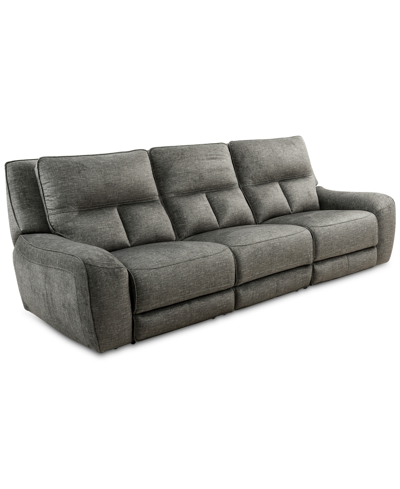 Furniture Closeout! Terrine 3-pc. Fabric Sofa With 3 Power Motion Recliners, Created For Macy's In Alton Gull