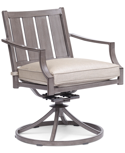 Agio Wayland Outdoor Swivel Chair, Created For Macy's In Outdura Grasshopper