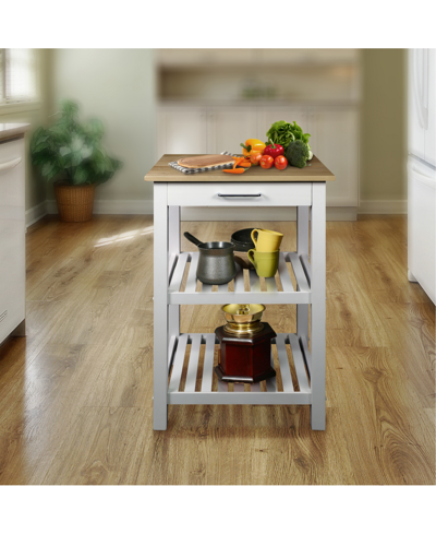 Yu Shan Sunrise Kitchen Island With American Maple Top In Nude Natu