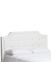 Furniture Ashima Modern Queen Bed With Upholstered Headboard In White
