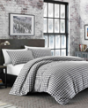 REVMAN INDUSTRIES PRESTON GREY COTTON FLANNEL 3 PIECE DUVET COVER SET, FULL/QUEEN